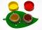10 Pieces of Gopuram Kumkum Turmeric Combo Leaf Set 10 Pieces of Gopuram Kumkum Turmeric Combo Leaf Set