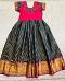 Pure banarasi Silk embrodiary work Blue Long Frock with Mom (42 chest)