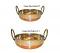 2 Pcs Stainless Steel w/ Copper Bottom Kadahi for Cooking / Frying 9" & 11"