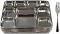 200 Disposable Plates 10 Compartment Silver Plates w/ 200 Forks 200 Disposable Plates 10 Compartment Silver Plates w/ 200 Forks