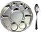 9 Compartment Disposable Silver Plates - Indian Thali Plastic Tray (200 Thali & Spoons)
