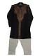 Kids Black Jamawaar Sherwani Kurta Suit Kids Black Jamawaar Sherwani Kurta Suit