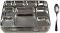 Disposable Plates 10 Compartment Silver Plates - 100 Thali w/ Spoon 
