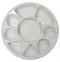White 9 Compartment Disposable Plastic Plates - 100pcs Thali Trays