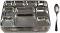 Disposable Plates 10 Compartment Silver Plates - 200 Thali w/ Spoons
