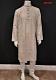 Men's Cotton Off White Plain Kurta w/ Design on Neckline