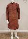 Men's Cotton Brown Kurta w/ Stripes Design And Pajama