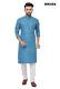 Traditional Indian Outfit, Men's Royalblue digital printed Kurta w/ Pajama