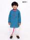Pure Cotton Blue Kurta w/ A White Dhoti - Boys 1 to 6 Year Old