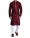 Ethnic Mens Party Wear Kurta Pajama Set in Maroon Silk