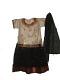 Kids Pavadai Blouse South Indian Outfit In Cream & Black