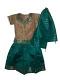 Girls Pattu Langa Dress With Tan Sattai & Green Langa