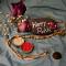 Traditional RAKHI Crafted W/ Rudraksha and Wooden Beads + Roli & Chaval 