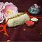 Golden RAKHI With Om on The Center Bead + Roli & Chaval Golden RAKHI With Om on The Center Bead + Roli & Chaval