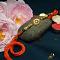 Antique Rajwadi Rakhi Surrounded By Exquisite Beads + Roli/Chaval