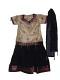South Indian Pattu Langa Blouse For Girls In Tan & Black