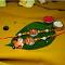 Elegant Bhaiya Bhabhi Rakhi With An Orange Flower on stone + Roli/Chaval