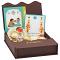 GIFT HAMPER - Elegant Bhaiya Bhabhi Rakhi With An Orange Flower on stone 