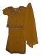 Kids Ghagra Choli In Gold Crepe With Stone Work Kids Ghagra Choli In Gold Crepe With Stone Work