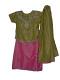 Lehenga Choli for 1 to 13 Years Old Girls In Pink & Green Embossed Fabric