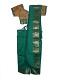 Saree Blouse For Girls, Pre-stitched Blue-Green & Tan Silk Sari Saree Blouse For Girls, Pre-stitched Blue-Green & Tan Silk Sari
