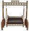 Artisan Crafted Classic Wooden Sankheda Jhula/Swing Copper Brown 
