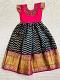 Pure banarasi Silk Blue Embroidery Work Long Frock For Kids 26 chest 
