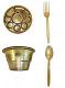 9 Compartment Disposable Gold Plates - Indian Thali Plastic Tray - 200 w/ Spoon/Fork/Bowl 9 Compartment Disposable Gold Plates - Indian Thali Plastic Tray - 200 w/ Spoon/Fork/Bowl