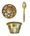 9 Compartment Disposable Gold Plates - Indian Thali Plastic Tray - 200 w/ Spoon & Bowl