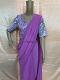 Viscose Georgette Violet Saree with stitched blouse Viscose Georgette Violet Saree with stitched blouse