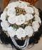 Bridal Hair Bun w/ White Flowers & Pearls