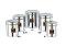 Set of 5 Small Stainless Steel Containers w/ Transparent Lid - 4" to 6"