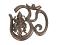 Black Metal Antique Wall Hanging Decor of Ganeshji W/ Om Symbol - 9.5" Black Metal Antique Wall Hanging Decor of Ganeshji W/ Om Symbol - 9.5"