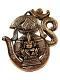 Black Metal Antique Wall Hanging Decor of Ganeshji With Om n Kalash 15.5" Black Metal Antique Wall Hanging Decor of Ganeshji With Om n Kalash 15.5"