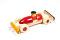 Handcrafted Wooden Channapatna Race Car Toy in Red & Green 