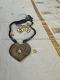 Terracotta-polymer clay-dori necklace earring set-Gold colored pendant