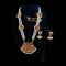 Traditional Design Pearl & Stone Work 3 Strand Mini Haram w/ Earrings