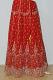 Red Georgette Lehanga Blouse Unstiched w/ Inner Lining Work On Neck & Hands w/ Stole