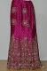 Magenta Raw Silk Fish Cut Lehanga w/ Blouse & Net Stole Magenta Raw Silk Fish Cut Lehanga w/ Blouse & Net Stole