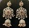Oxidized German Silver Earrings with Jadu Kundan Jhumkas