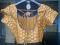 Size 36 Mustard Color Brocade Blouse with Blue Piping Work Size 36 Mustard Color Brocade Blouse with Blue Piping Work