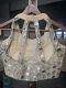 Size 36 Beige Gold Net Mirror Work Embroidered Designer/Saree Blouse/Ready 