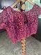 Size 36 Purple Wine Color Net and Embroidered Designer Long Blouse
