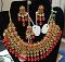 Kunda & Bead Work Indian Designer Golden Necklace, Earrings & Tika Set Kunda & Bead Work Indian Designer Golden Necklace, Earrings & Tika Set