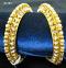 Indian Designer Golden Bangles w/ Stone Work Size 2.8