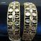 Bangles / Kada, Indian Designer Golden Bangles w/ Kundan Stones - Size 2.8 Bangles / Kada, Indian Designer Golden Bangles w/ Kundan Stones - Size 2.8