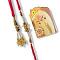 Adorable Couple Rakhi With white Beads + Roli & Chaval Adorable Couple Rakhi With white Beads + Roli & Chaval