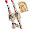 King-Queen Lumba Rakhi With Antique Beads + Roli & Chaval King-Queen Lumba Rakhi With Antique Beads + Roli & Chaval