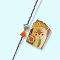 Adorable Rakhi With Orange Tassel and Square Diamond + Roli & Chaval