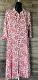 Floral Print Red White Pure Cotton Long Kurti Tunic (XL)